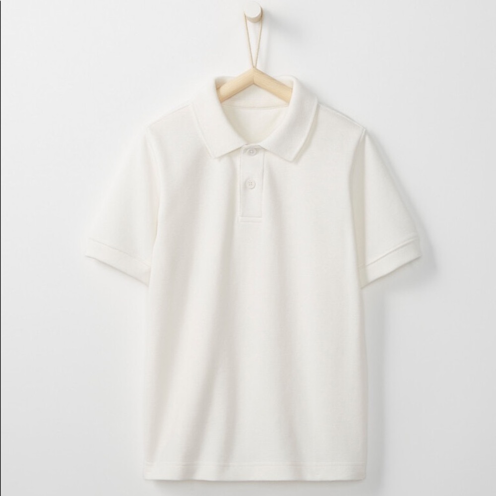 NWT Hanna Andersson Kids Basic Cotton Polo White size US 12